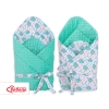 Baby nest minky with bow - hedgehogs mint