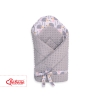 Baby nest minky with stiffening with bow - hedgehogs Gray
