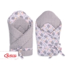 Baby nest minky with stiffening with bow - hedgehogs Gray