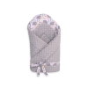 Baby nest minky with stiffening with bow - hedgehogs Gray
