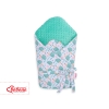 Baby nest minky with stiffening with bow - hedgehogs mint