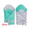 Baby nest minky with stiffening with bow - rocking horses