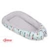 Baby nest- mint rabbits/gray