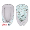Baby nest- mint rabbits/gray