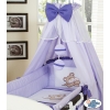 Baby nursery Canopy made of thicker fabric cotton- Teddy bear Barnaba lilac