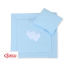 Baby pram bedding set 2pcs- Hanging hearts blue