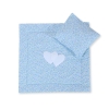 Baby pram bedding set 2pcs- Hanging hearts blue flowers