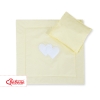 Baby pram bedding set 2pcs- Hanging hearts cream