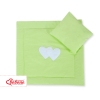 Baby pram bedding set 2pcs- Hanging hearts green