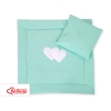 Baby pram bedding set 2pcs- Hanging hearts mint