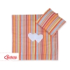 Baby pram bedding set 2pcs- Hanging hearts orange stripes