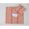 Baby pram bedding set 2pcs- Hanging hearts orange stripes