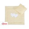 Baby pram bedding set 2pcs- Hanging hearts white dots on beige