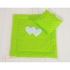 Baby pram bedding set 2pcs- Hanging hearts white dots on green
