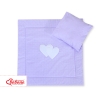 Baby pram bedding set 2pcs- Hanging hearts white polka dots on lilac
