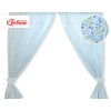 Baby Room Curtains- Hanging Hearts blue flowers