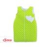 Baby Sleeping Bag- Hanging hearts white dots on green