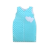 Baby Sleeping Bag- Hanging hearts white dots on turquoise