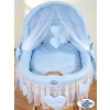Baby Wicker Crib with Hood - Amelie Blue