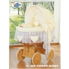 Baby Wicker Crib with Hood - Amelie Cream