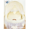 Baby Wicker Crib with Hood - Amelie Cream