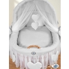 Baby Wicker Crib with Hood - Amelie gray
