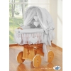 Baby Wicker Crib with Hood - Amelie gray
