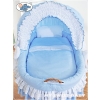 Baby Wicker Crib with Hood - Bellamy blue