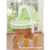 Baby Wicker Crib with Hood - Bellamy green