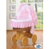 Baby Wicker Crib with Hood - Donkey Luca pink
