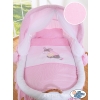 Baby Wicker Crib with Hood - Donkey Luca pink