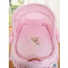 Baby Wicker Crib with Hood - Good Night pink
