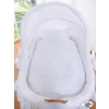 Baby Wicker Crib with Hood - Good Night white