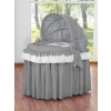 Baby Wicker Crib with Hood - Little Prince/Princess anthracite