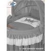 Baby Wicker Crib with Hood - Little Prince/Princess anthracite