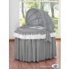 Baby Wicker Crib with Hood - Little Prince/Princess anthracite