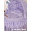 Baby Wicker Crib with Hood - Little Prince/Princess lilac