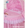 Baby Wicker Crib with Hood - Little Prince/Princess pink