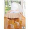 Baby Wicker Crib with Hood - Owls beige
