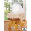 Baby Wicker Crib with Hood - Owls beige