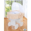 Baby Wicker Crib with Hood - Owls beige