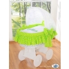 Baby Wicker Crib with Hood - Owls green