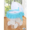 Baby Wicker Crib with Hood - Owls turquoise