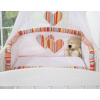 Babybed Bedding set 5-pcs with mosquito-net- Hanging Hearts orange stripes