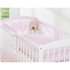 Babycot Universal bumper- Hanging Hearts pink checkered