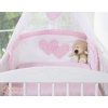 Babycot Universal bumper- Hanging Hearts pink checkered
