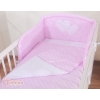 Babycot Universal bumper- Hanging Hearts white polka dots on pink