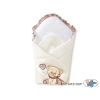 Babynest Newborn Wrap Blanket with stiffening- Bear with bow brown
