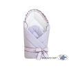 Babynest Newborn Wrap Blanket with stiffening- Bear with bow lilac