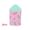 Babynest Newborn Wrap Blanket with stiffening - Owls pink-mint/mint